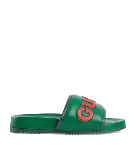 gucci logo print pool slides|best deals on gucci slides.